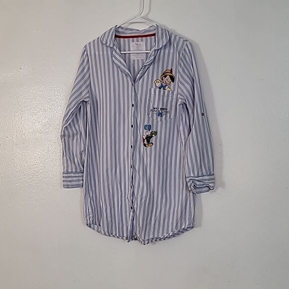 Vintage Disney Pinocchio Striped Sleep Shirt - Picture 1 of 11